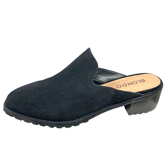 Blondo Sienna Black‎ Waterproof Suede Mule Loafers  **NWOB - Picture 4 of 11